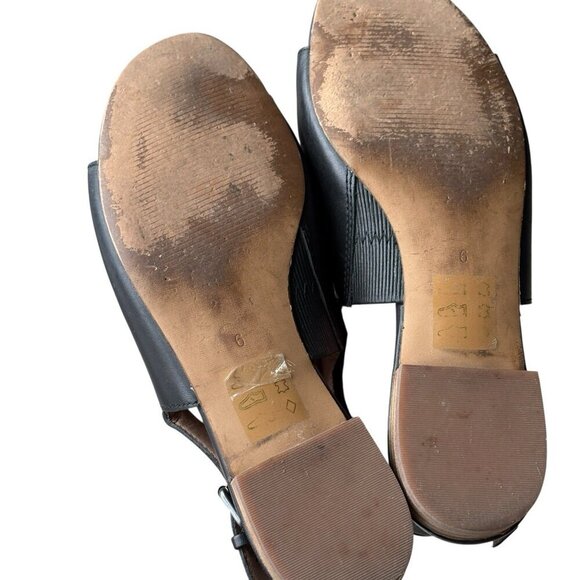 Madewell The Noelle Slingback Peep Toe Womens Black Leather Sandals Size 6 - Picture 9 of 9